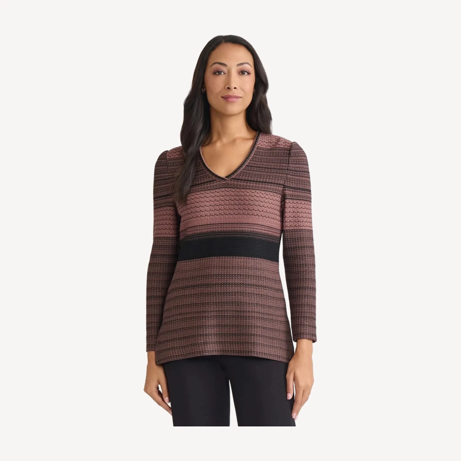 Multi-Stitch Jacquard Knit Tunic
