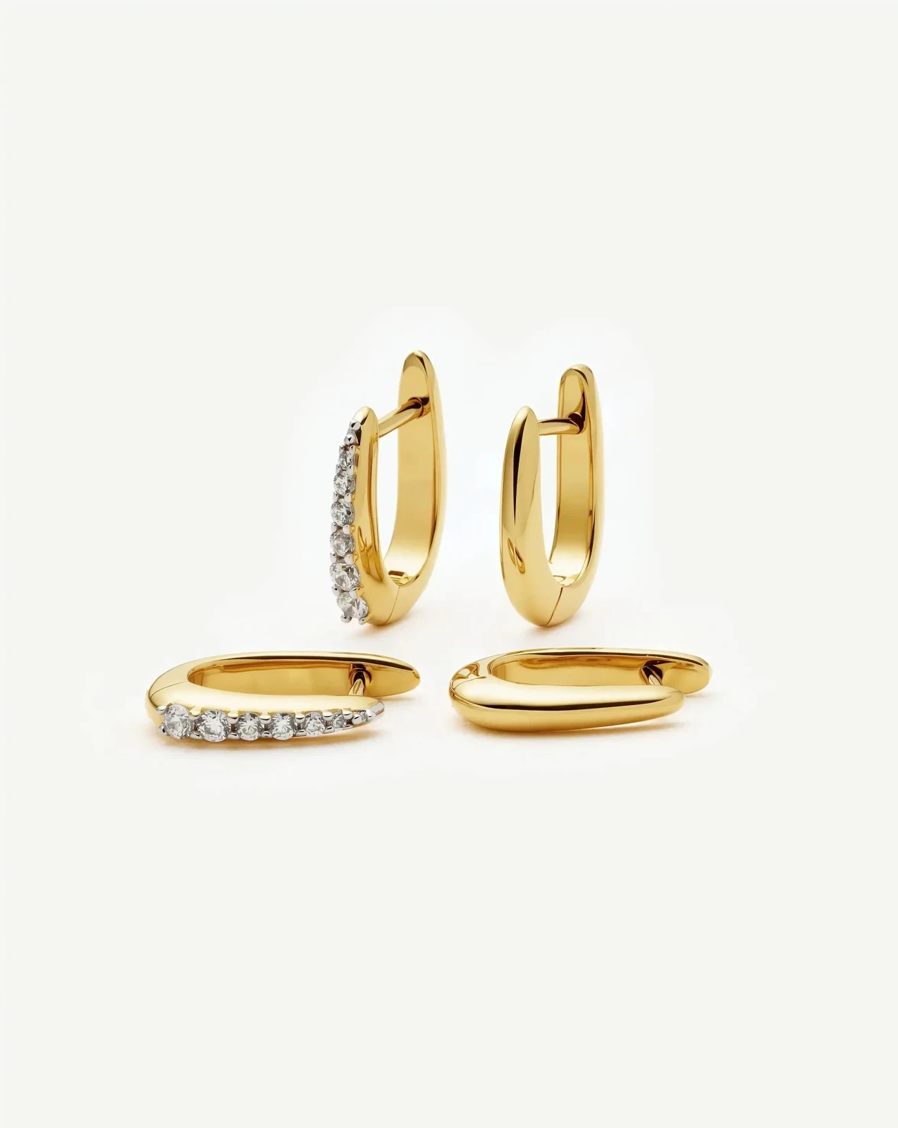 The Daily Huggie Set | Gold/Cubic Zirconia