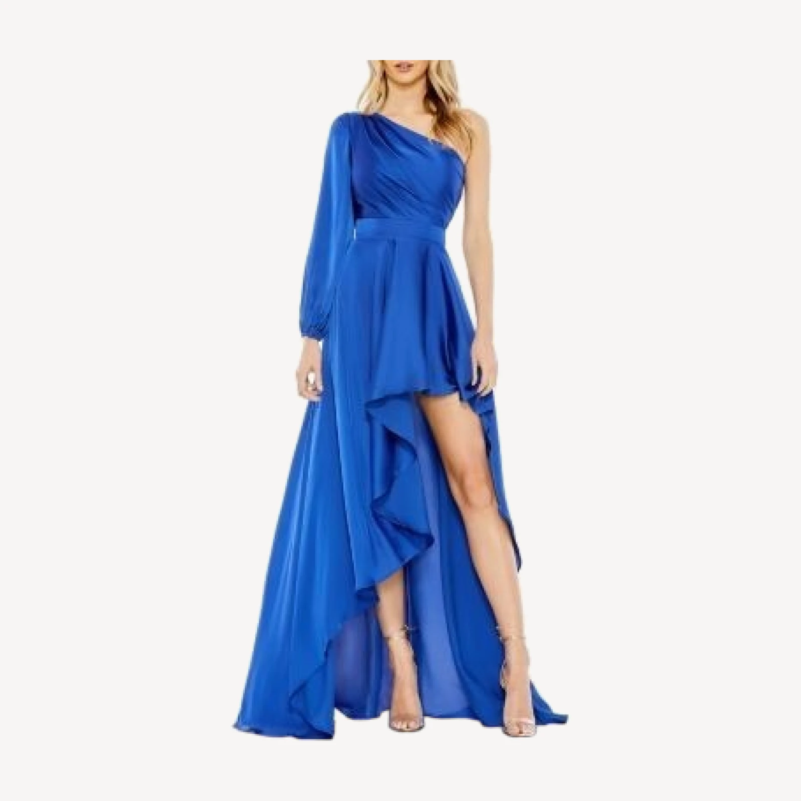 Mac Duggal High Low One Shoulder Flowy Gown