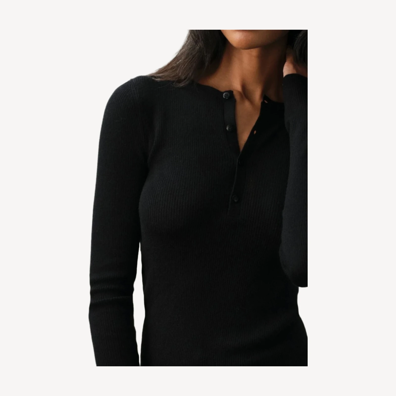 MARLOWE CASHMERE HENLEY - BLACK