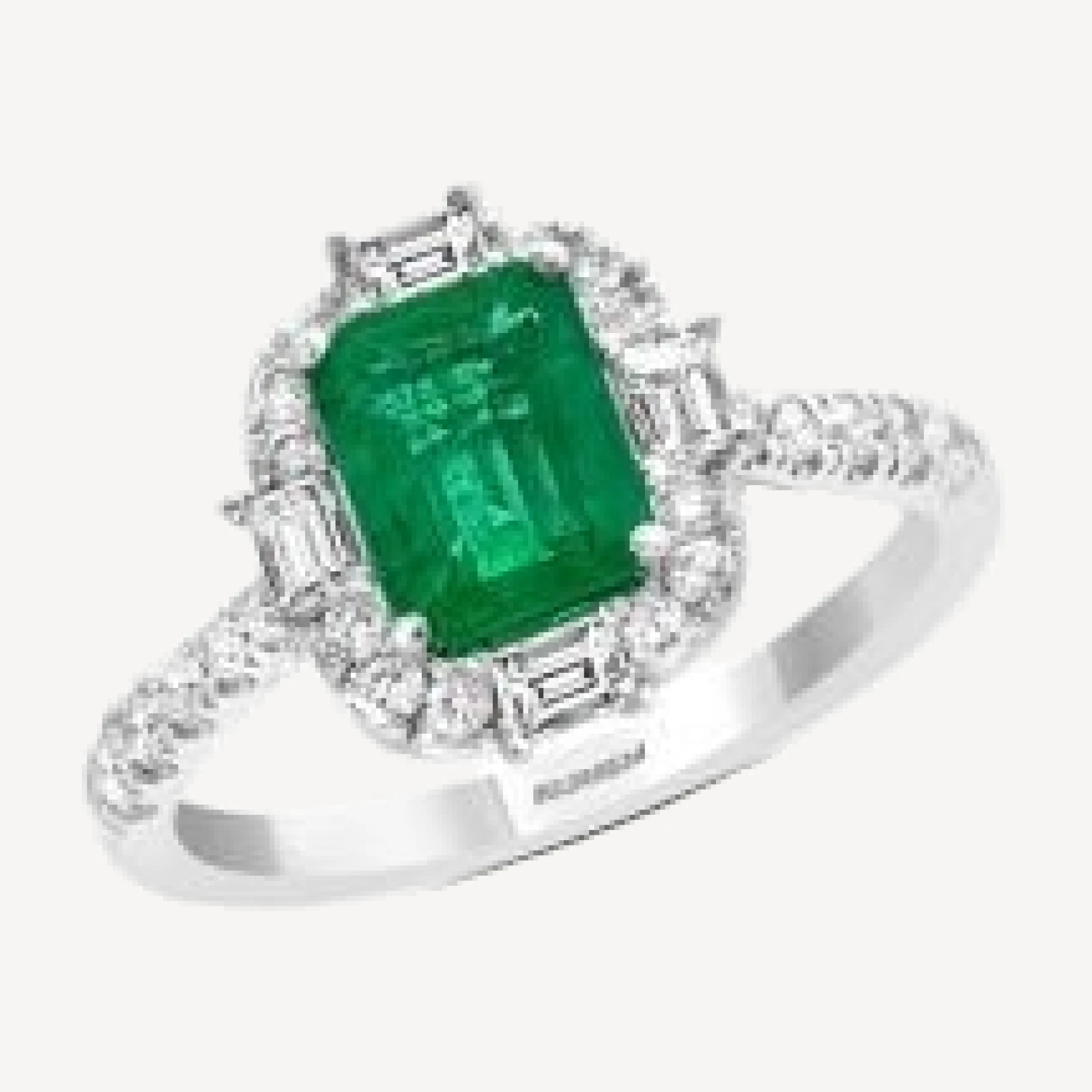 Bloomingdale's Fine Collection Emerald & Diamond Cocktail Ring in 14K White Gold