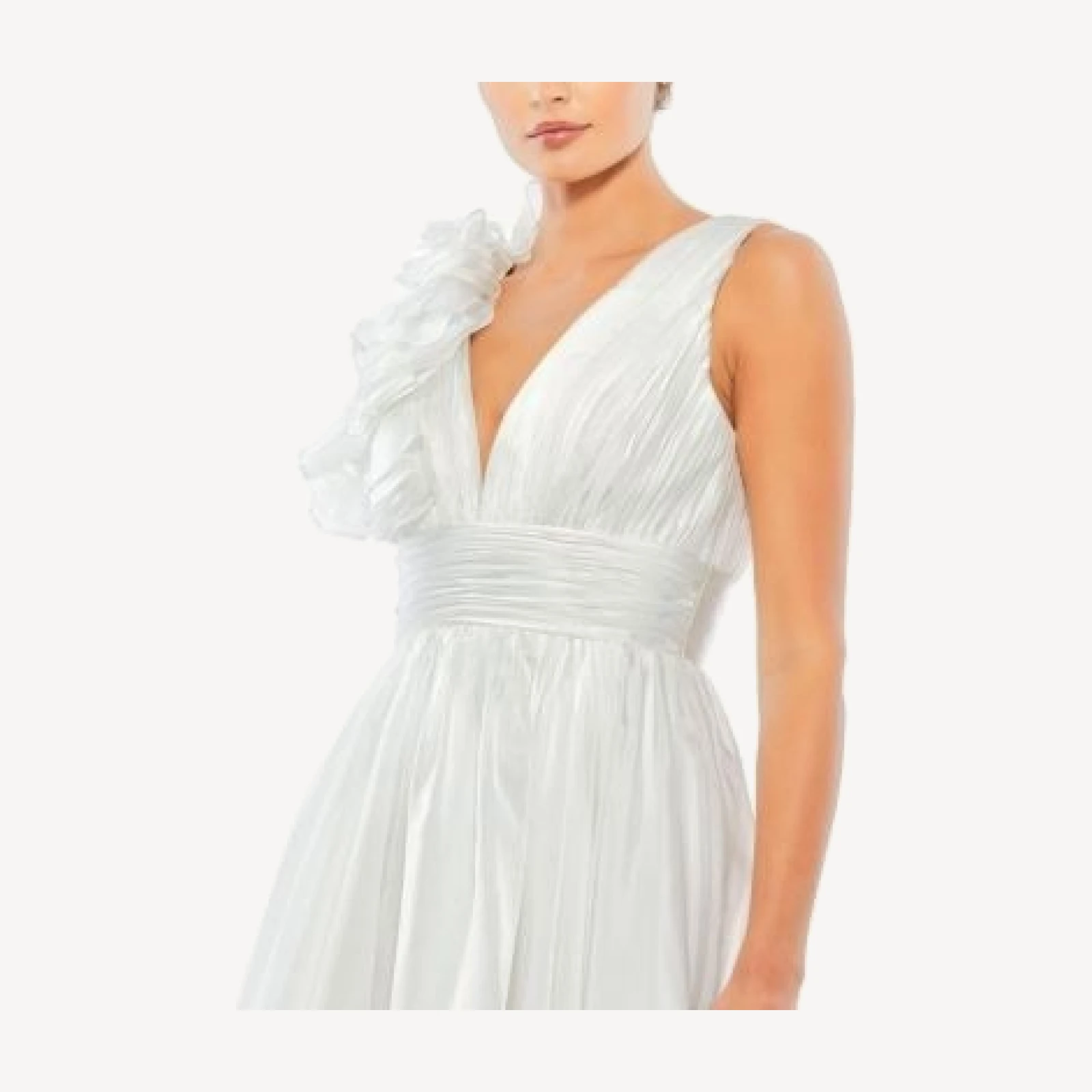 Mac Duggal Ruffle V Neck Fit & Flare Mini Dress