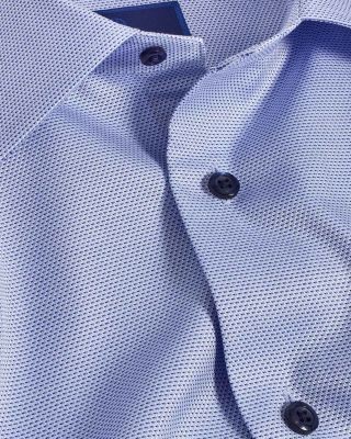 David Donahue Trim Fit Micro Geometric Dobby Dress Shirt