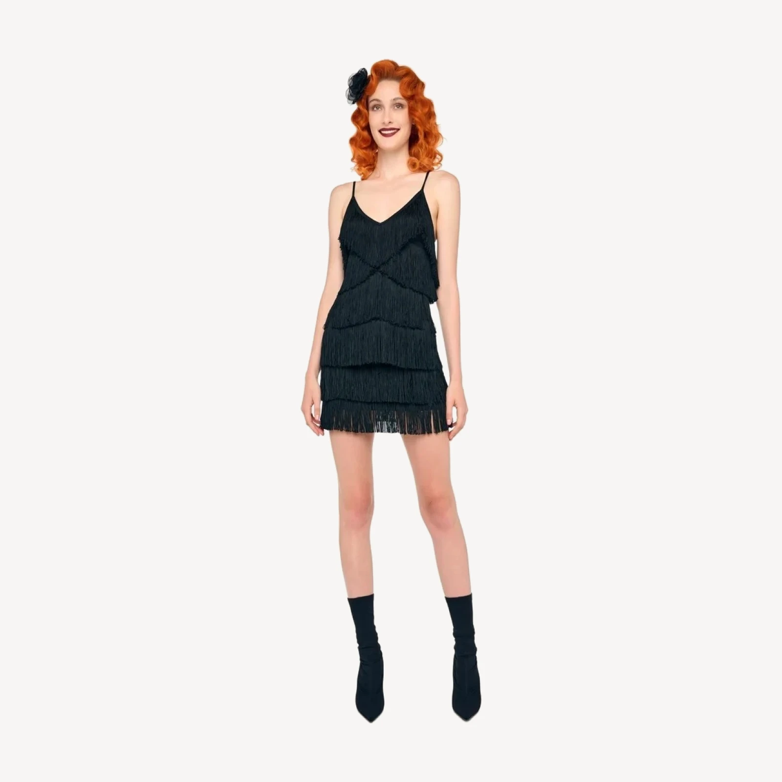 FRINGE SLIP MINI DRESS