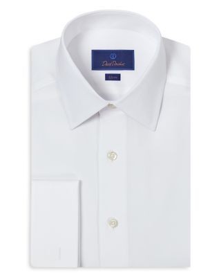 David Donahue Slim Fit Broadcloth French Cuff Dress Shirt