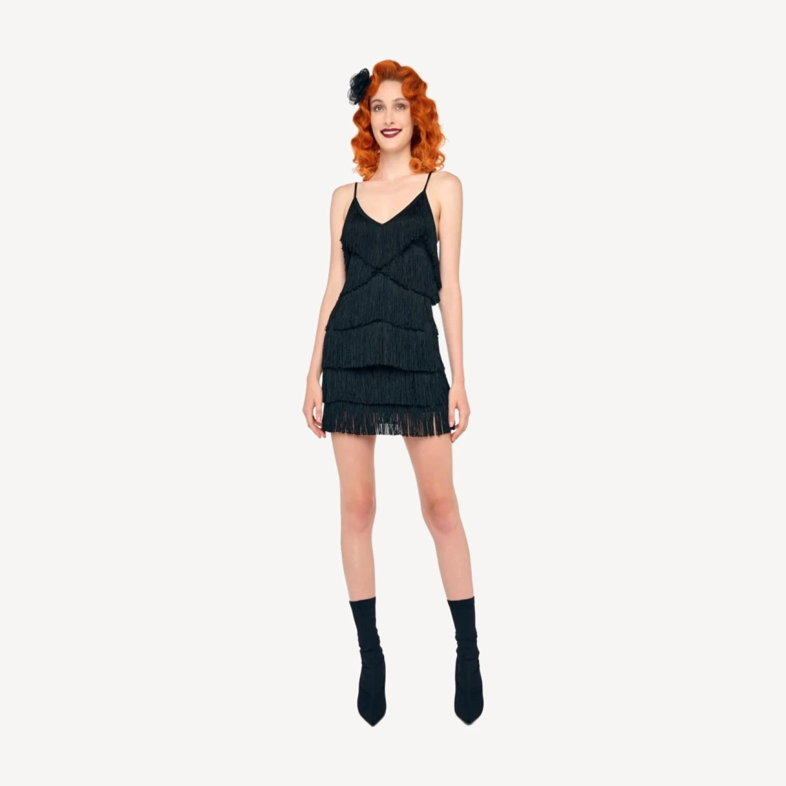 FRINGE SLIP MINI DRESS