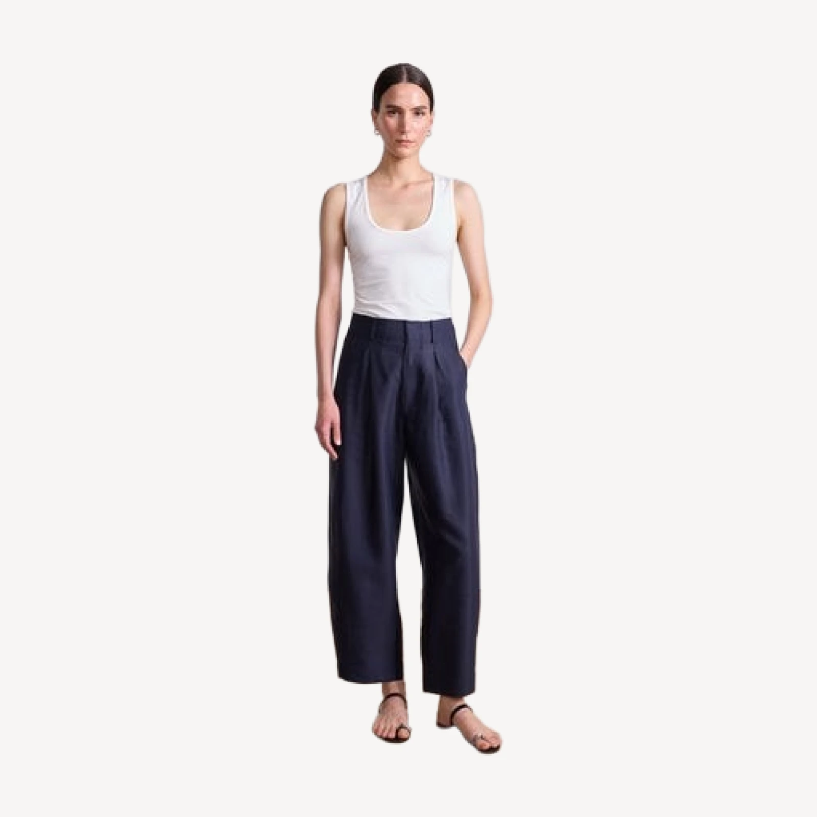 Basket Weave Bari Crop Trouser