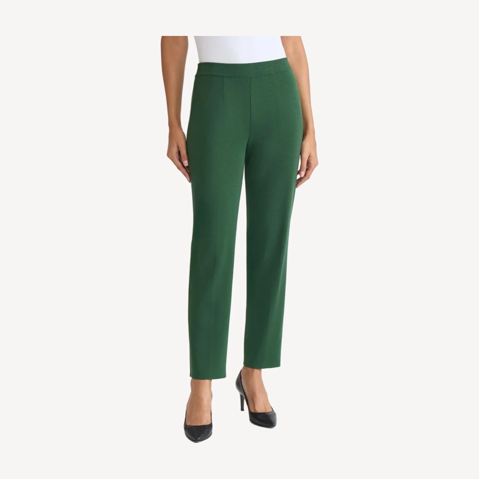 Nancy Slim Leg Mylana Knit Pant, Dark Ivy