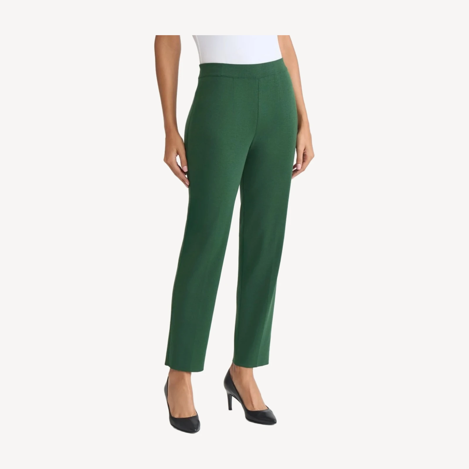 Nancy Slim Leg Mylana Knit Pant, Dark Ivy