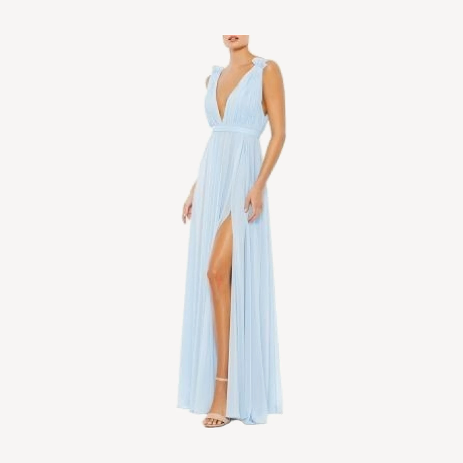 Mac Duggal Chiffon Plunge Neck Gown
