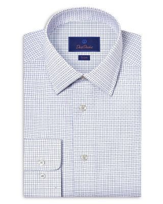 David Donahue Slim Fit Printed Dobby Dress Shirt