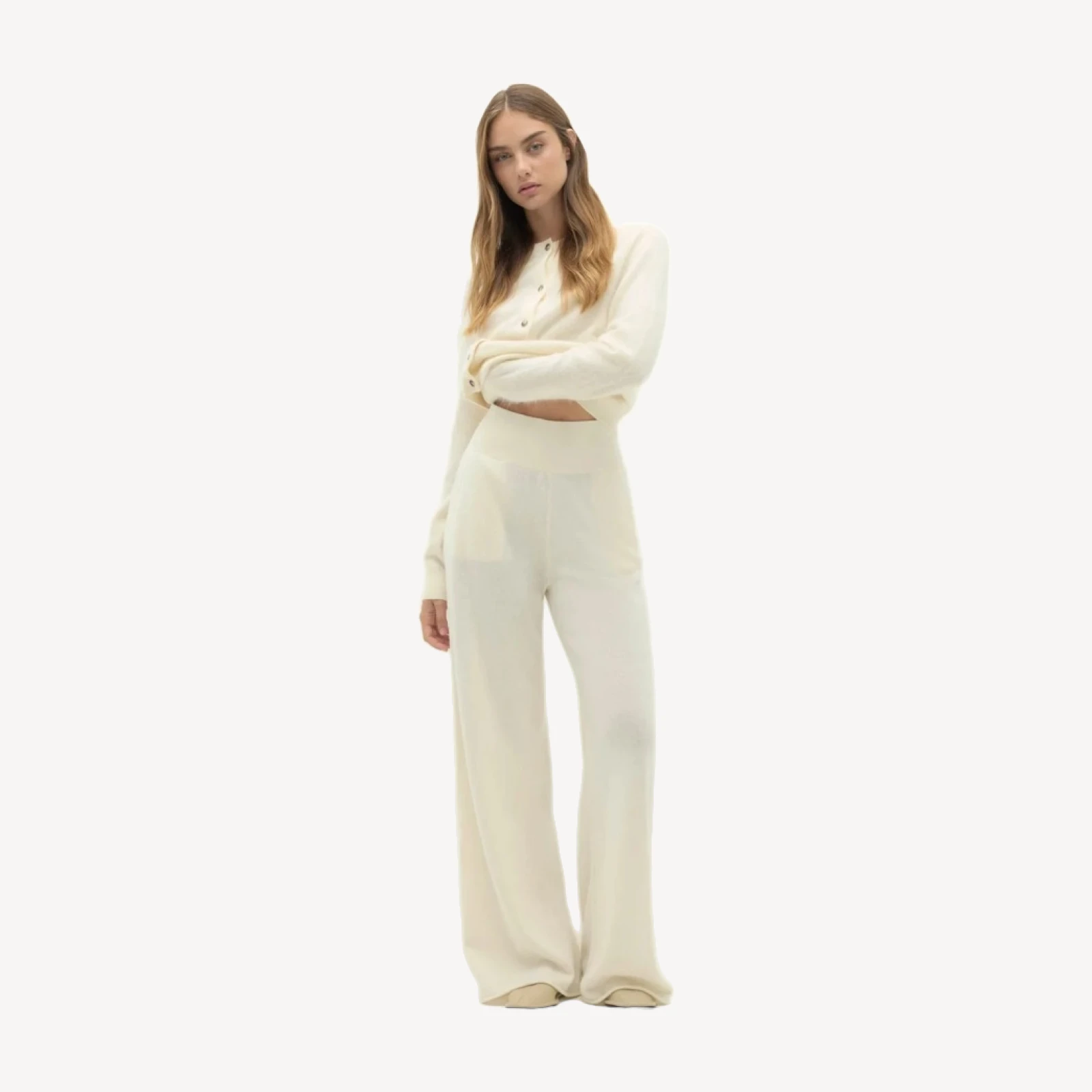 ANASTASIA WIDE LEG PANT - ECRU