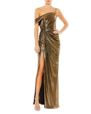 Mac Duggal Metallic Off The Shoulder Gown