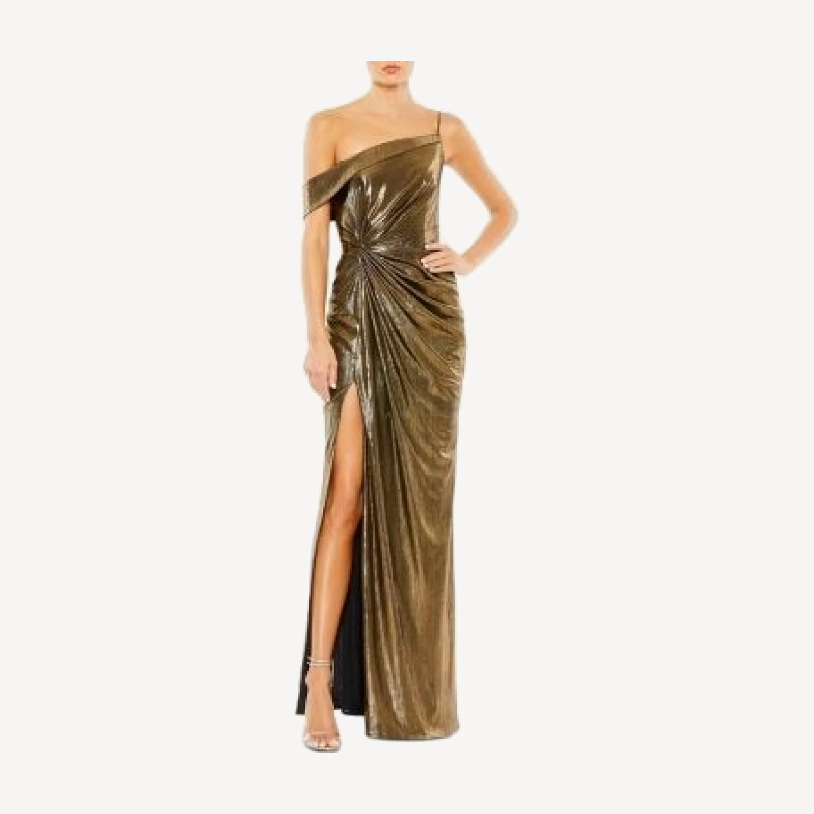 Mac Duggal Metallic Off The Shoulder Gown
