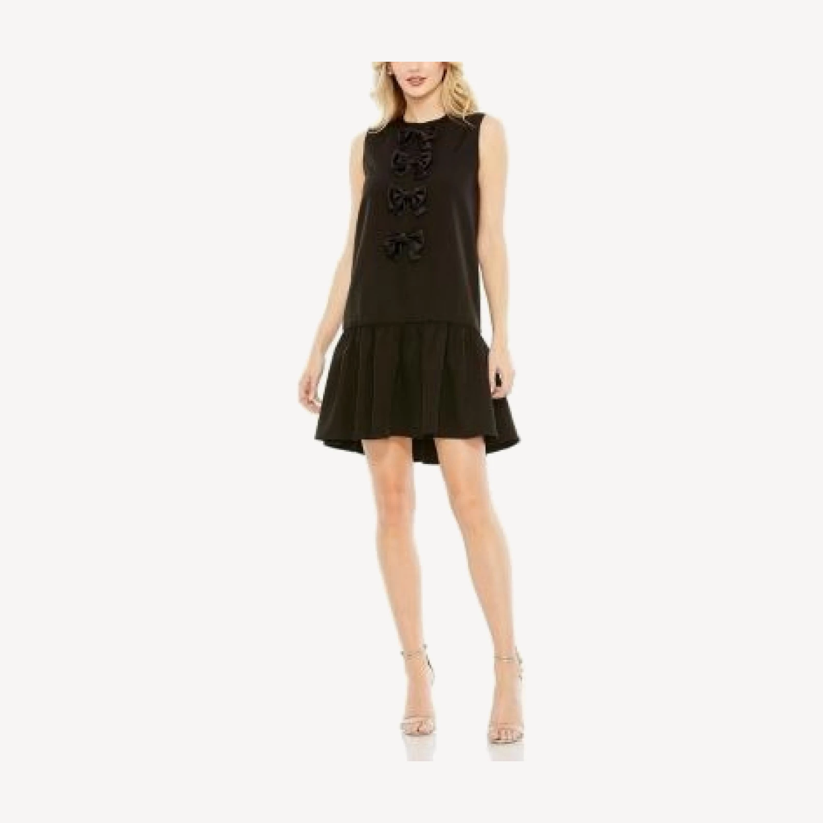 Mac Duggal Sleeveless Bow Detail Tiered Hem A Line Dress