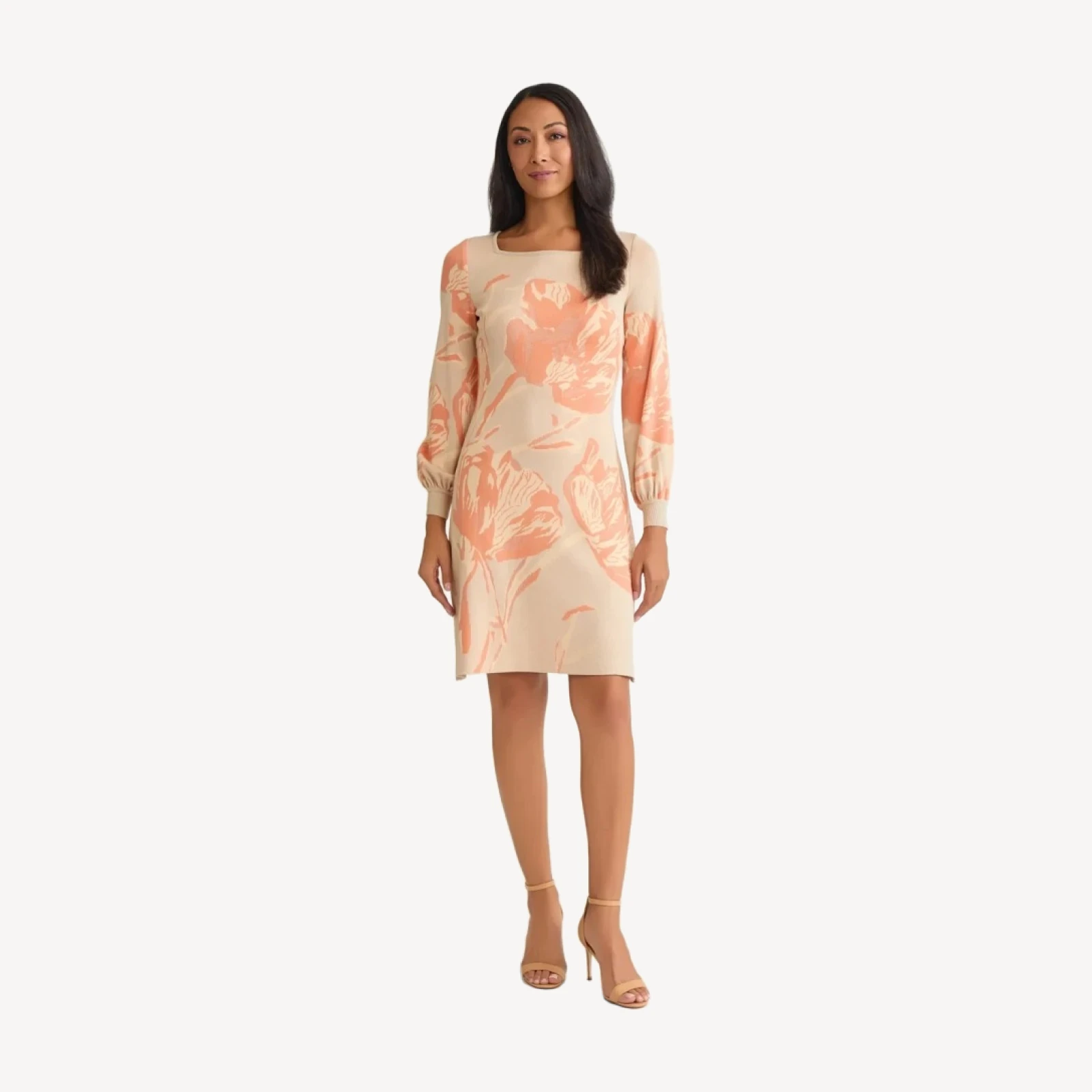 Floral A-Line Burnout Soft Knit Dress