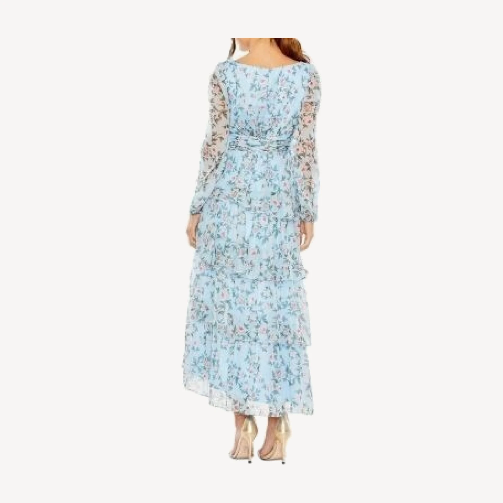 Mac Duggal Gathered Tiered Midi Dress