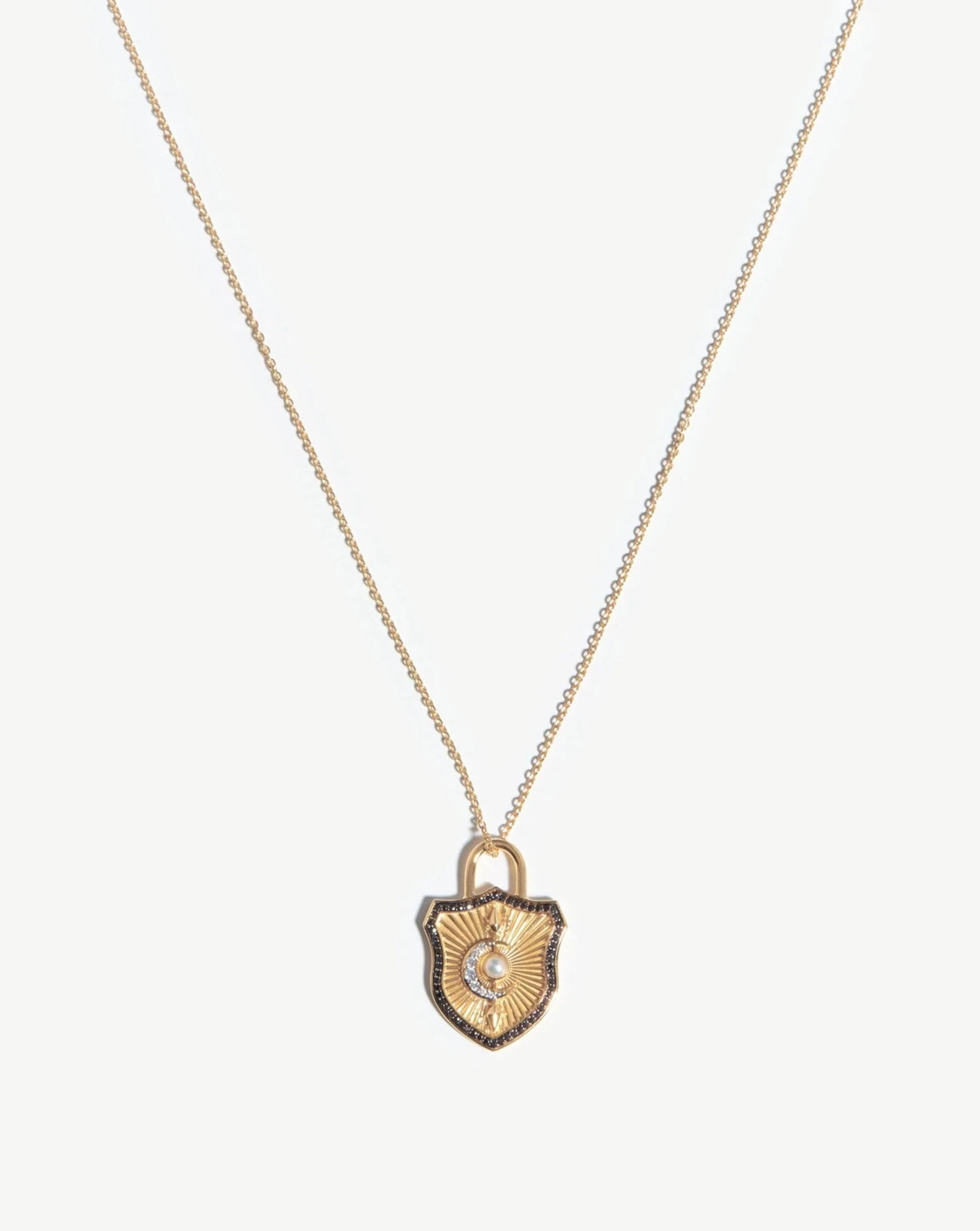 Harris Reed Solid Gold Shield Necklace |