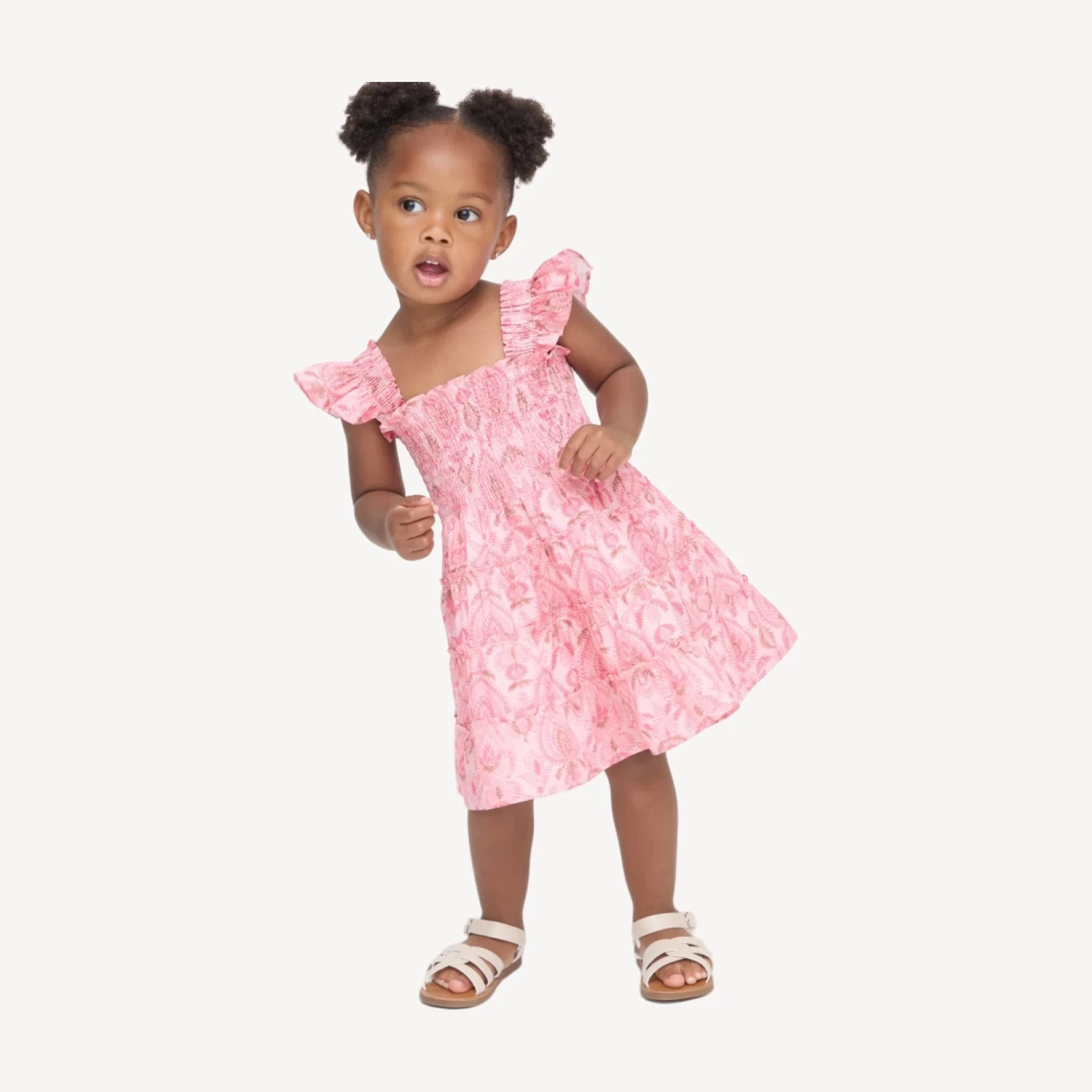 The Tiny Ellie Nap Dress - Pink Palm Ikat