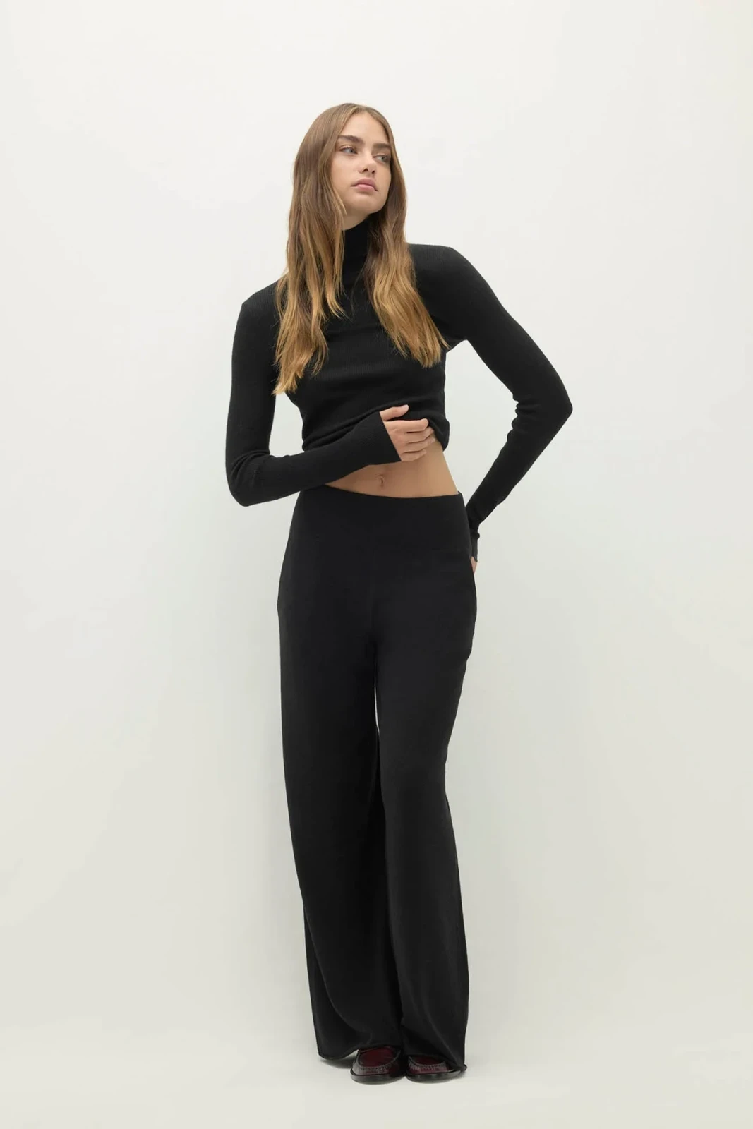 ANASTASIA WIDE LEG PANT - BLACK