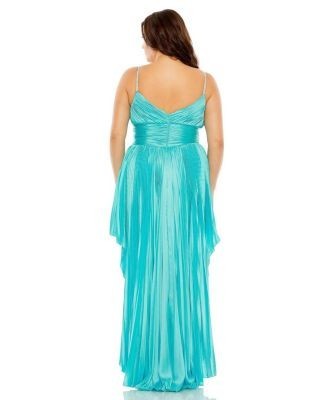 Mac Duggal Rhinestone High Low Pleated Gown