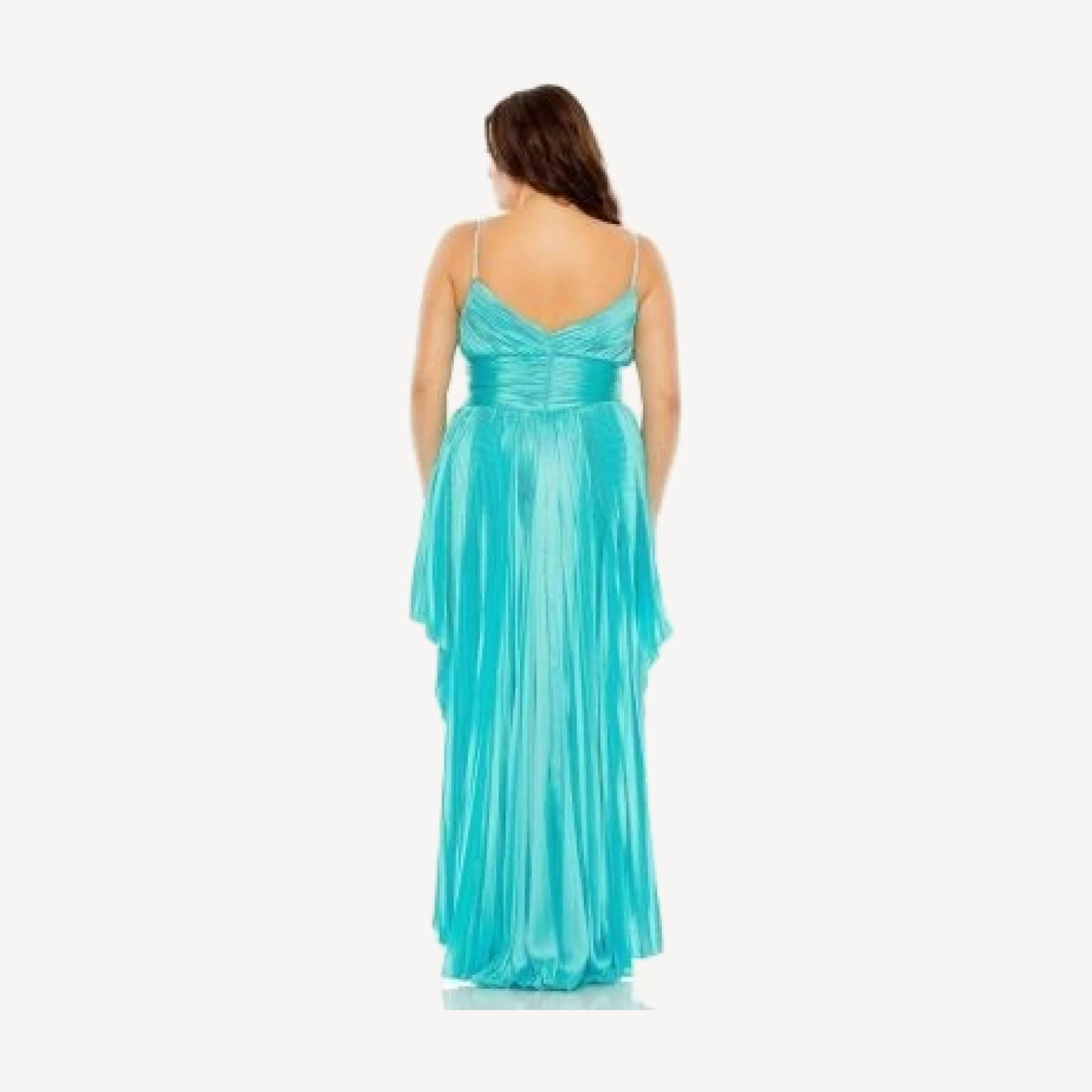 Mac Duggal Rhinestone High Low Pleated Gown