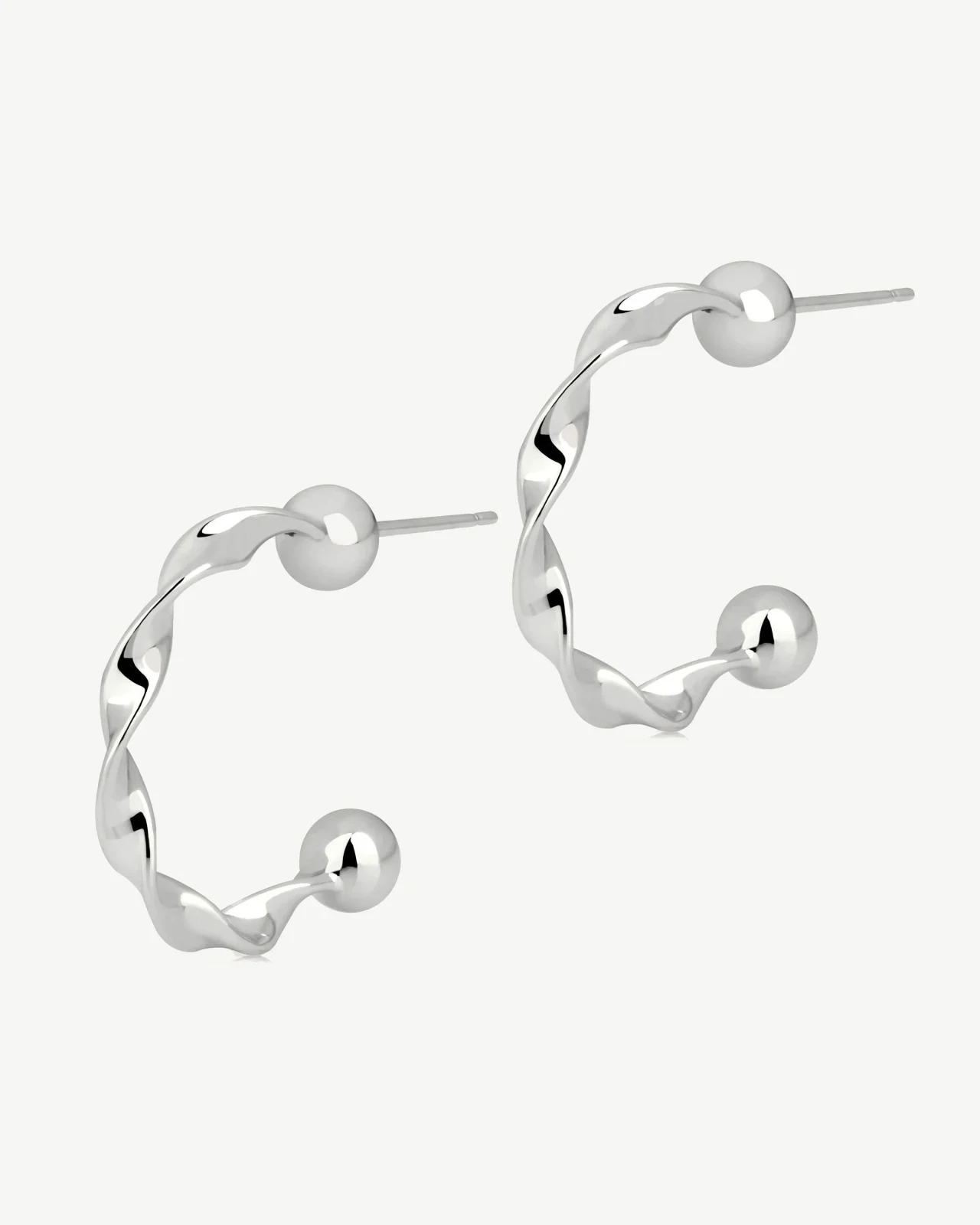 Crescent Twisted Hoop - Sterling Silver, photo 2