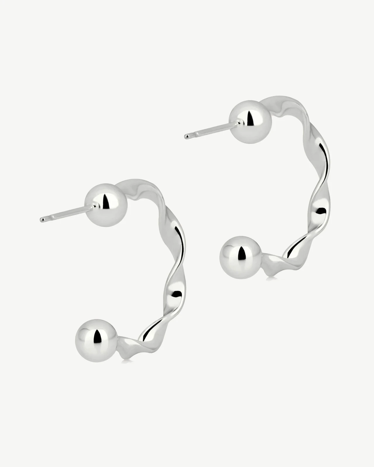 Crescent Twisted Hoop - Sterling Silver, photo 4