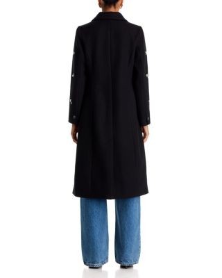 Aqua Embellished Faux Wool Coat - Exclusive, photo 4