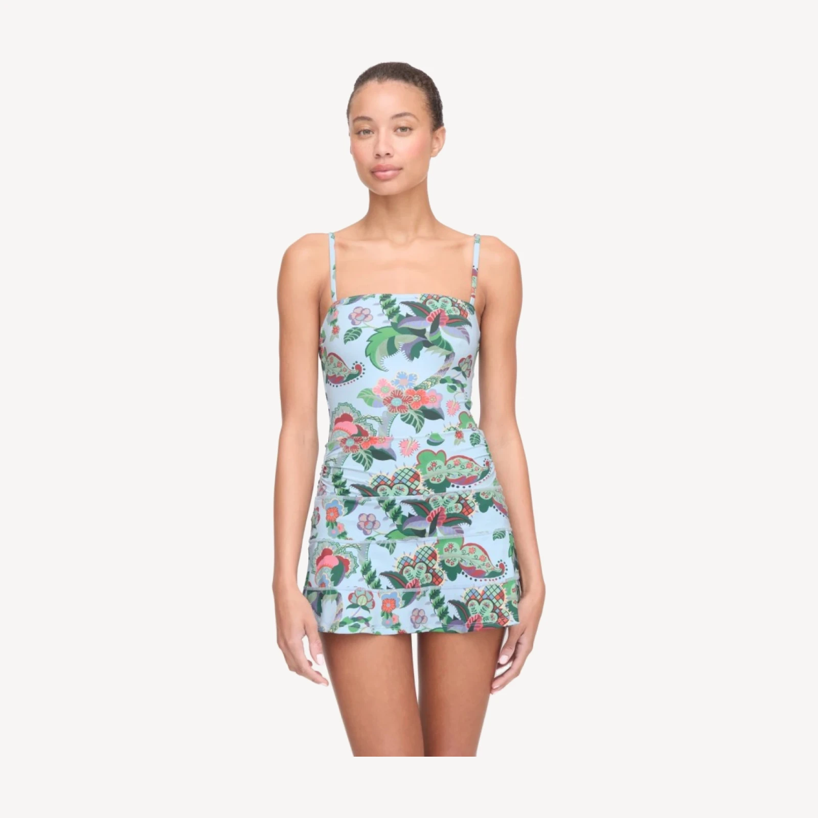 The Riley Pool Skirt - Light Blue Jungle Floral