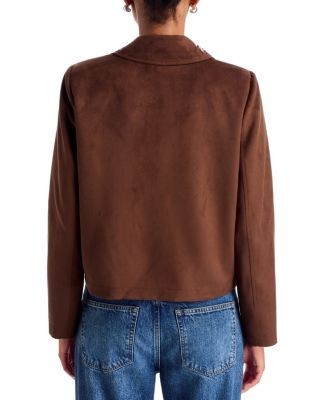 Aqua Embellished Faux Suede Jacket - Exclusive, photo 4