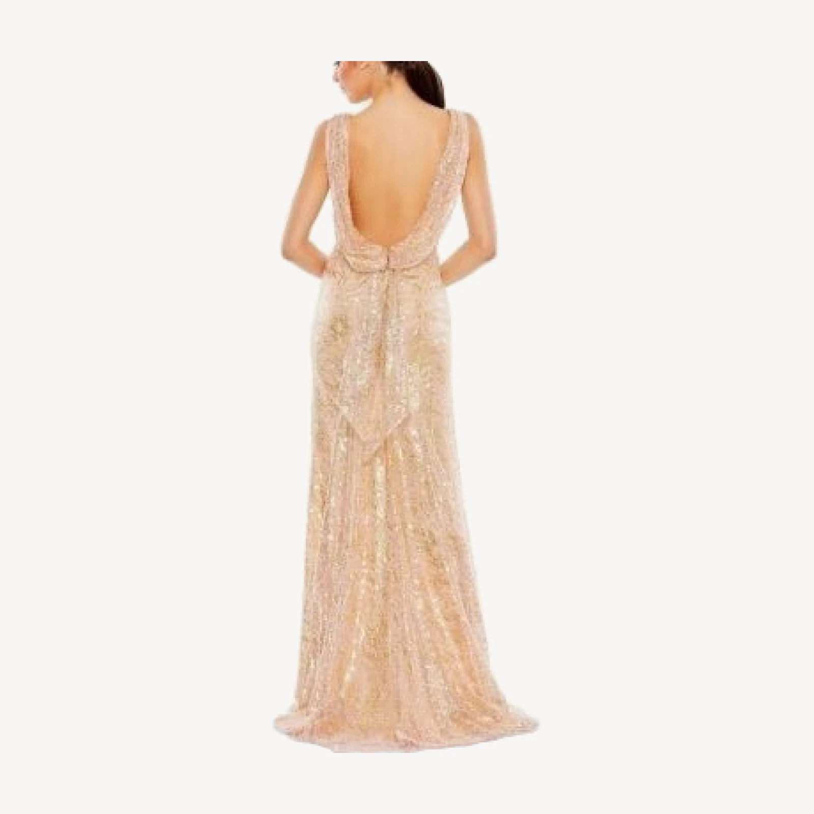 Mac Duggal Sleeveless High Neck Sequin Gown