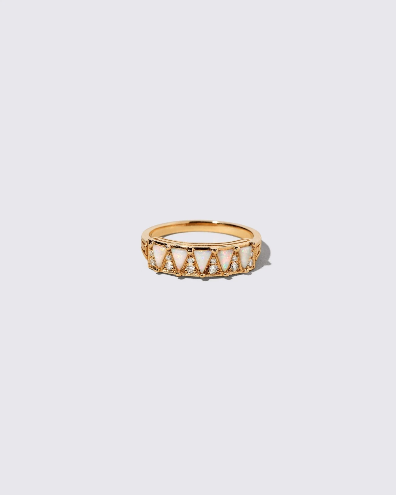 Five Triangle Ring - White Opal