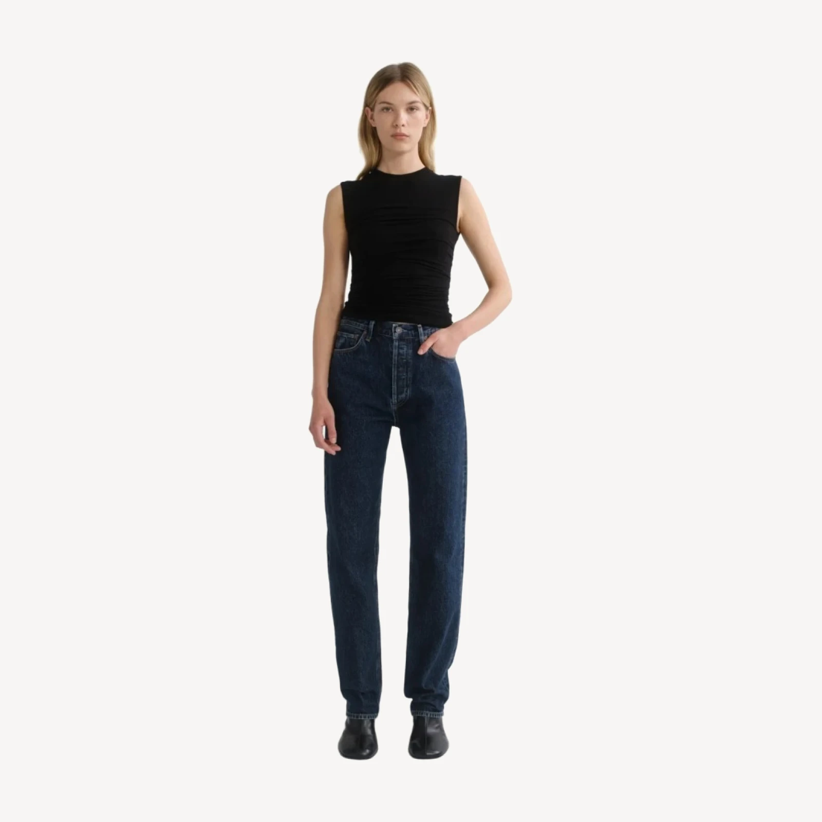 90's Pinch Waist High Rise Straight Long in Pendulum