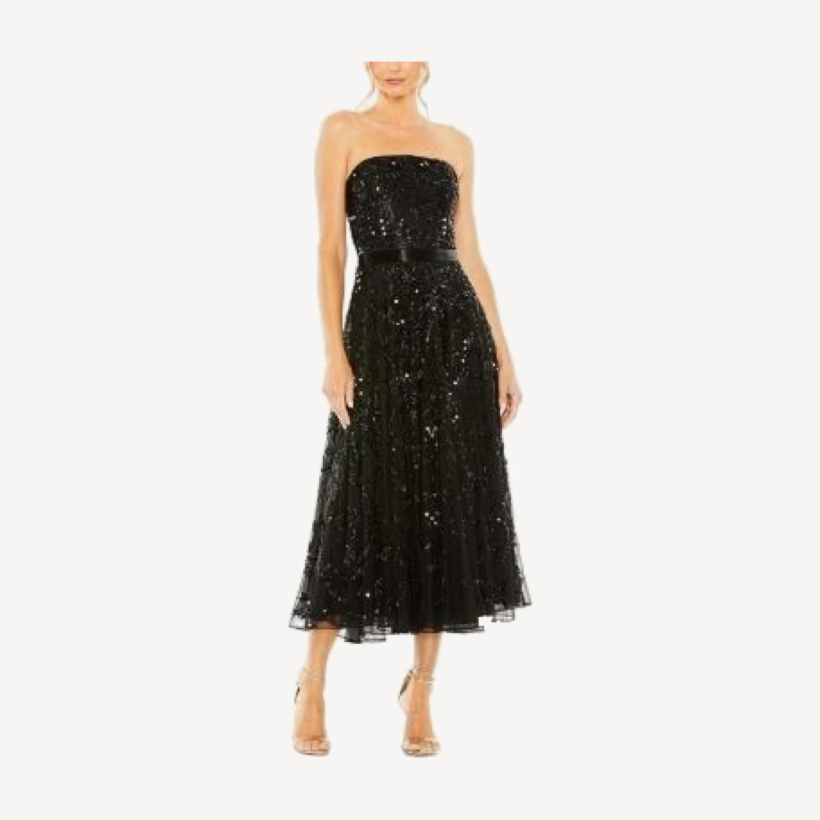 Mac Duggal Strapless Embellished A Line Dress