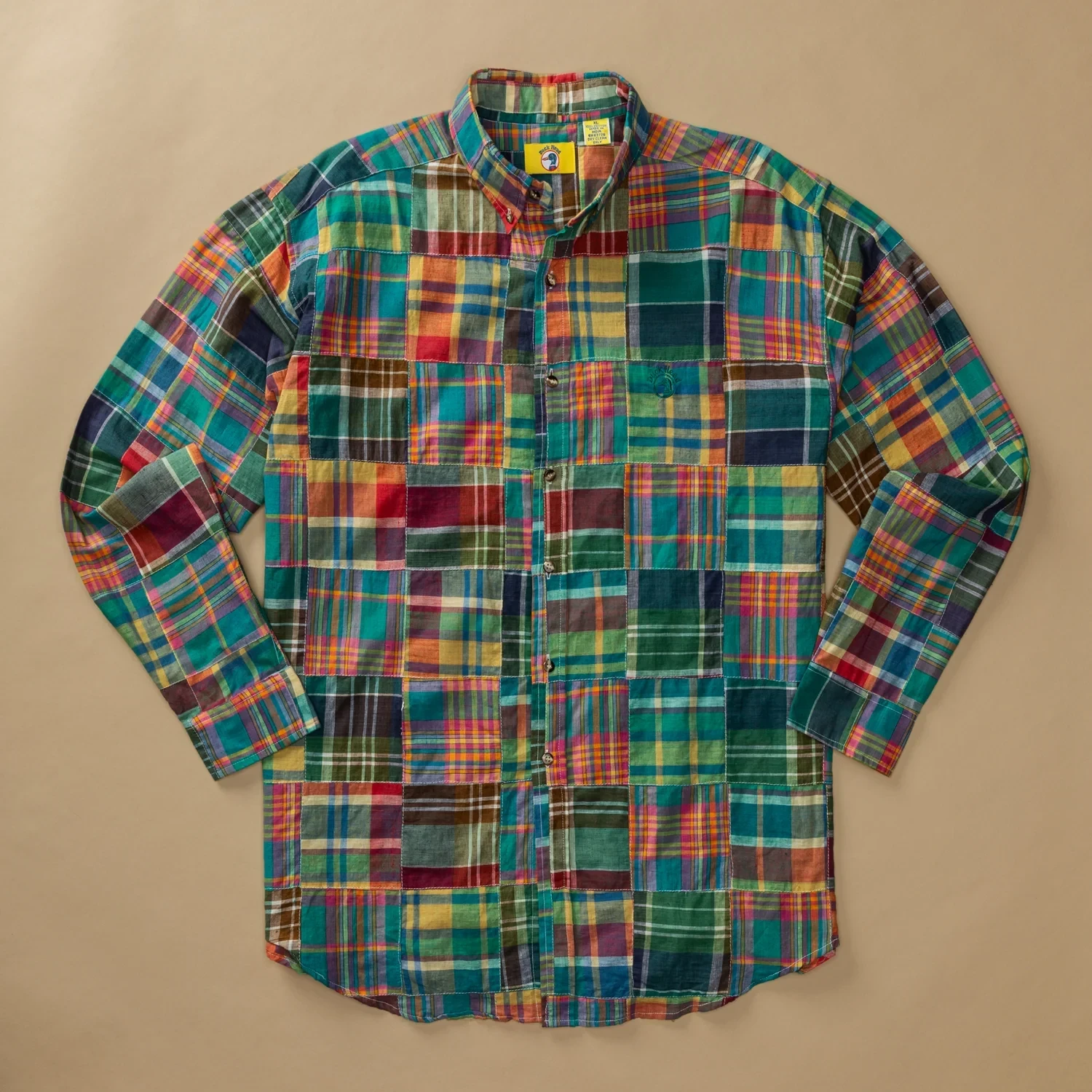 Madras Patchwork Sport Shirt XL - Duck Head Vintage