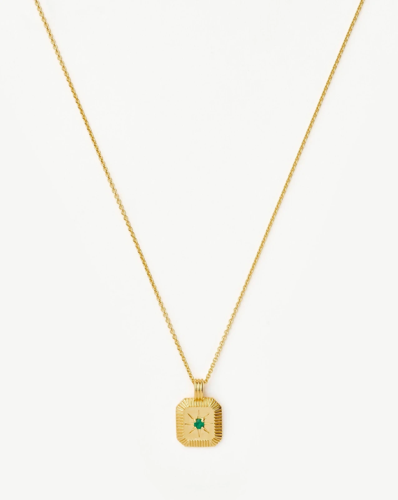 May Birthstone Pendant Necklace | 18ct Gold Vermeil/Green Onyx