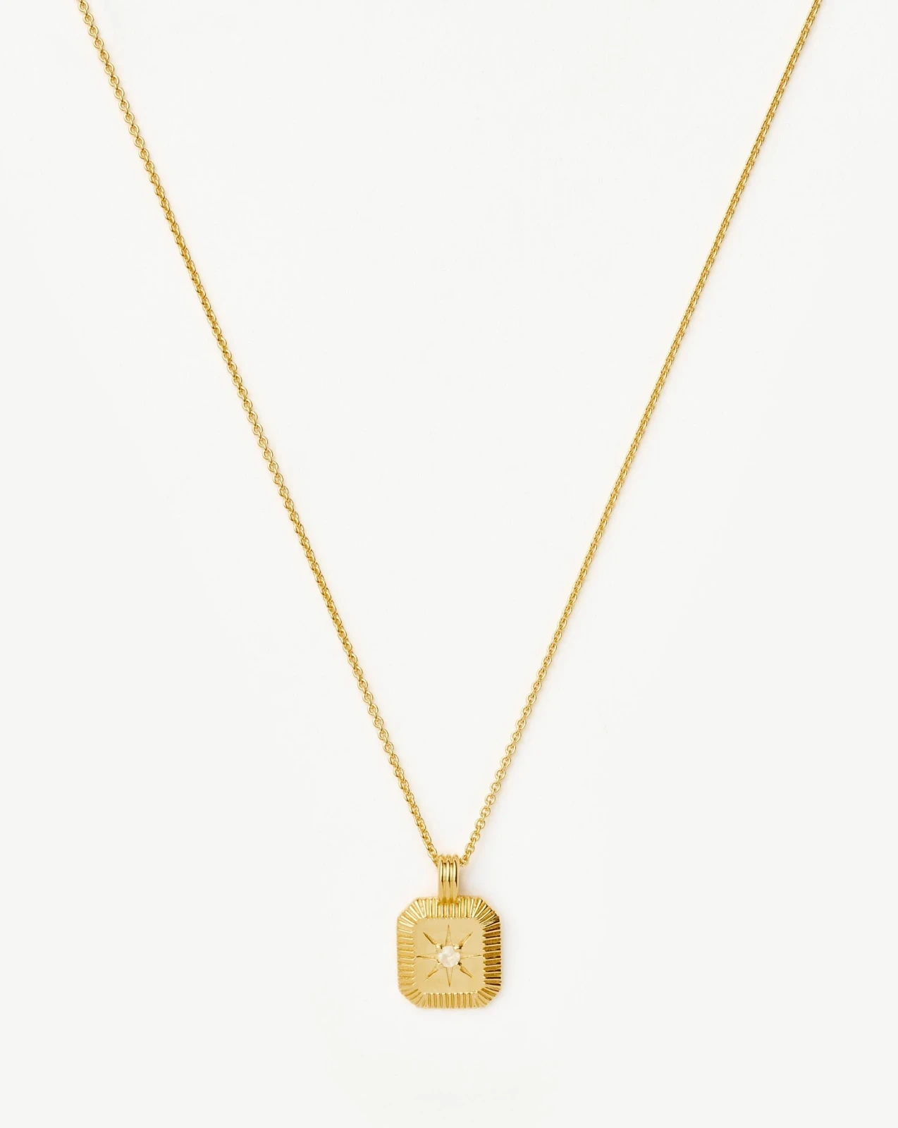 June Birthstone Pendant Necklace | 18ct Gold Vermeil/Rainbow Moonstone