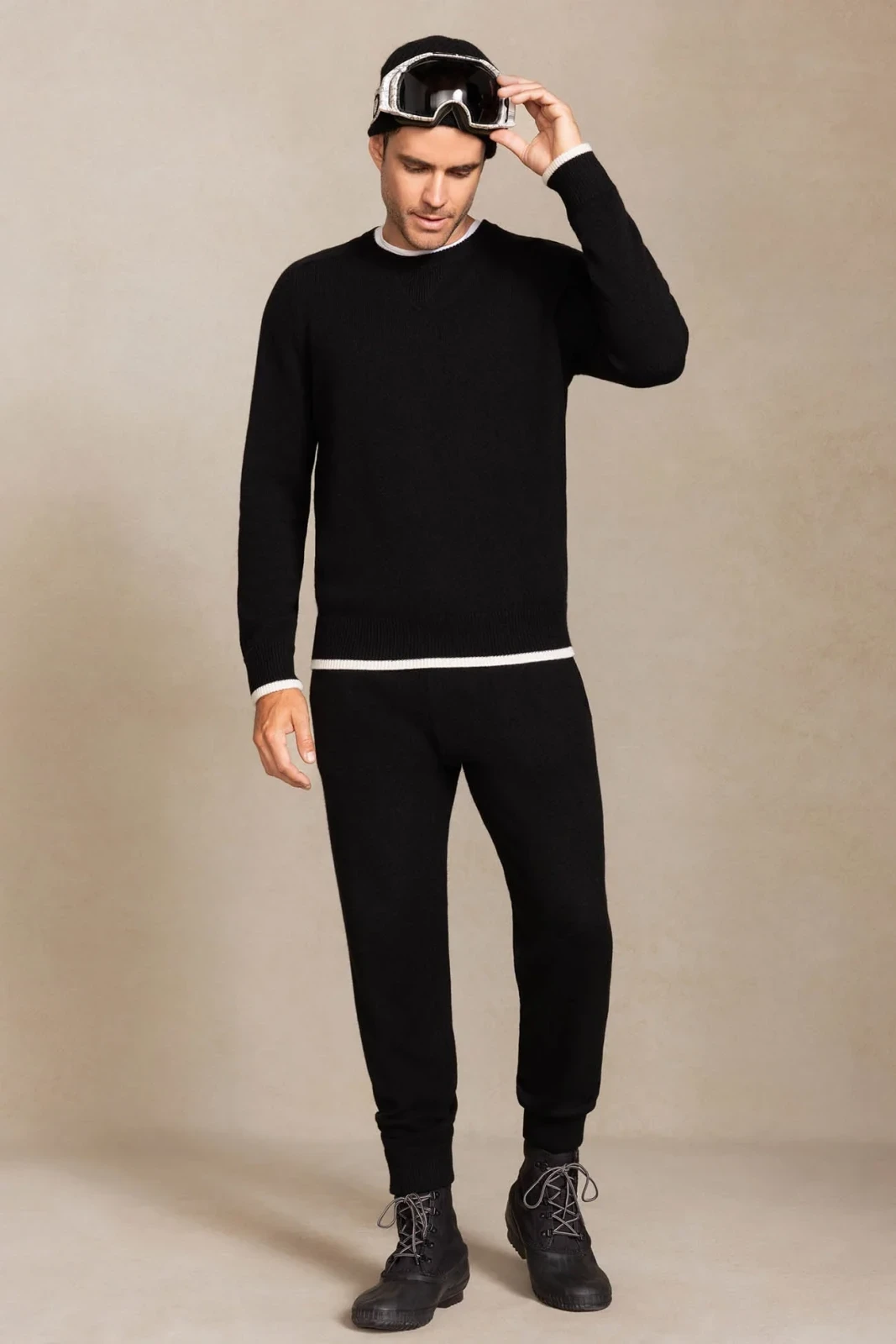 MARCEL CASHMERE CREWNECK SWEATER - BLACK