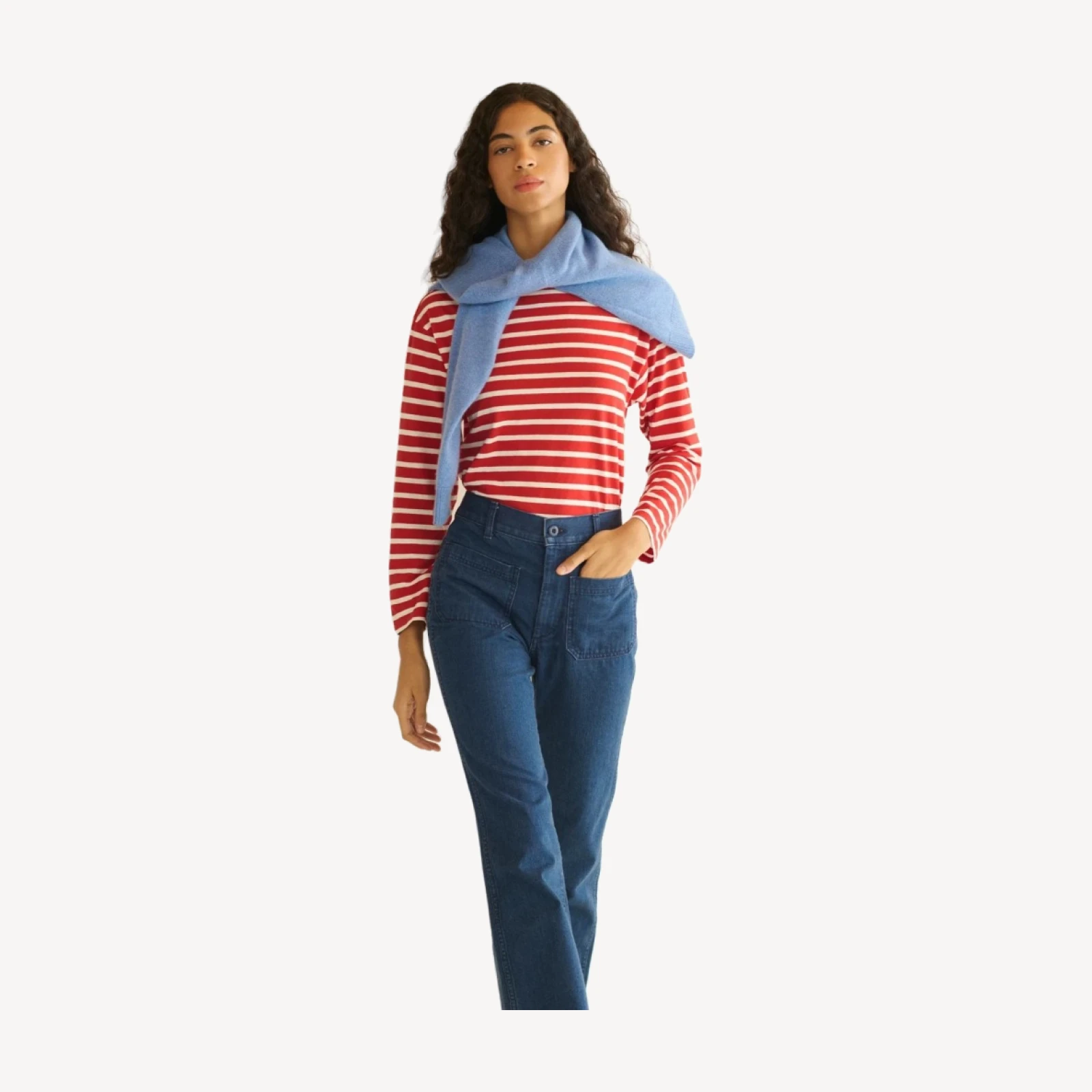 IRENE TEE -- ROUGE BRETON STRIPE