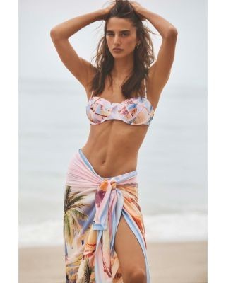 L'Agence Maribel Postcard Print Long Pareo Cover Up, photo 2