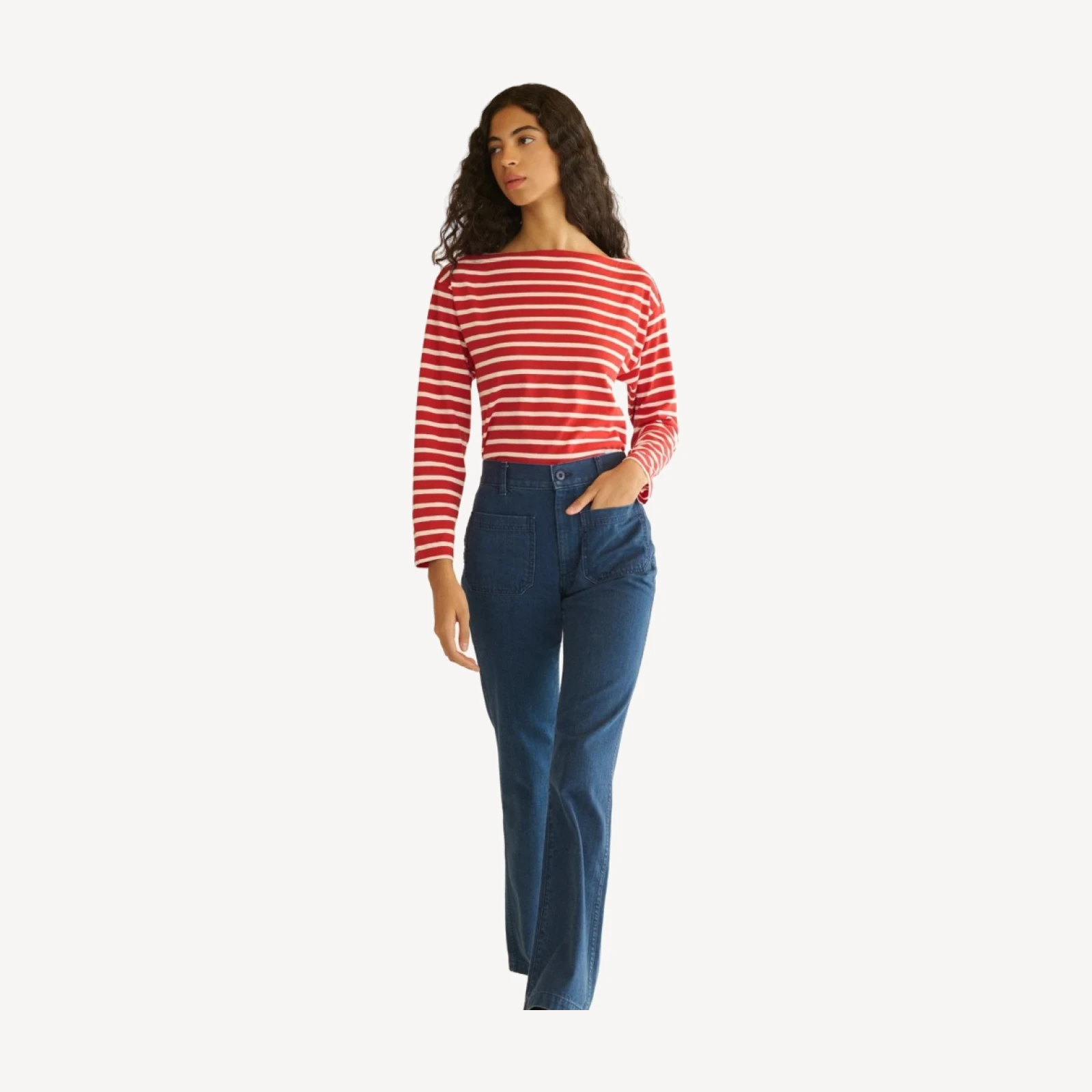 IRENE TEE -- ROUGE BRETON STRIPE