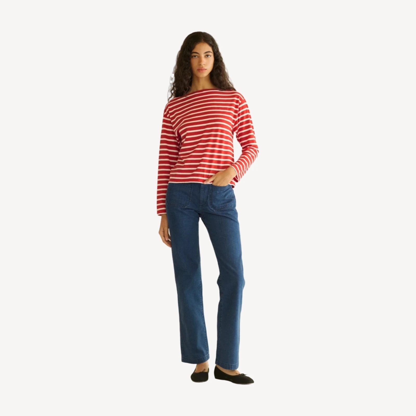 IRENE TEE -- ROUGE BRETON STRIPE