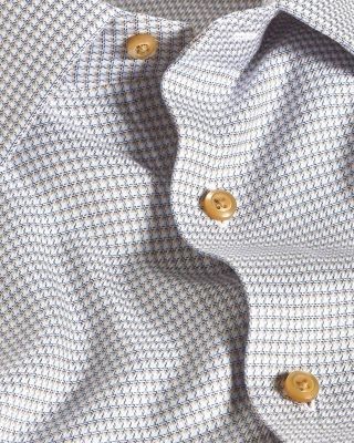 David Donahue Trim Fit Twill Micro Check Dress Shirt