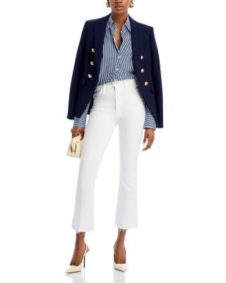 Mother The Hustler High Rise Frayed Flare Leg Ankle Jeans in Fairest of Them All