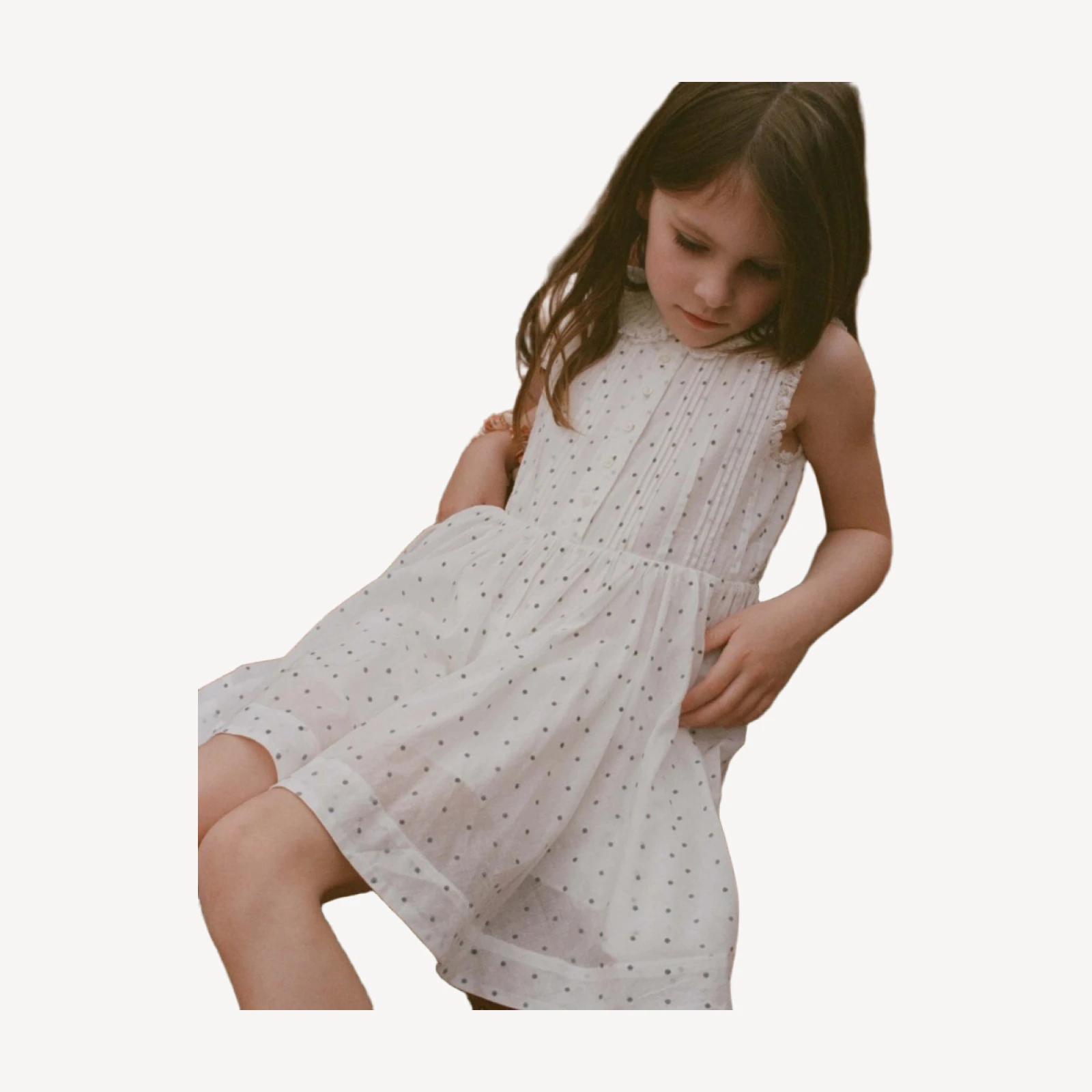 ELLY DRESS -- SALT FLOCK DOT