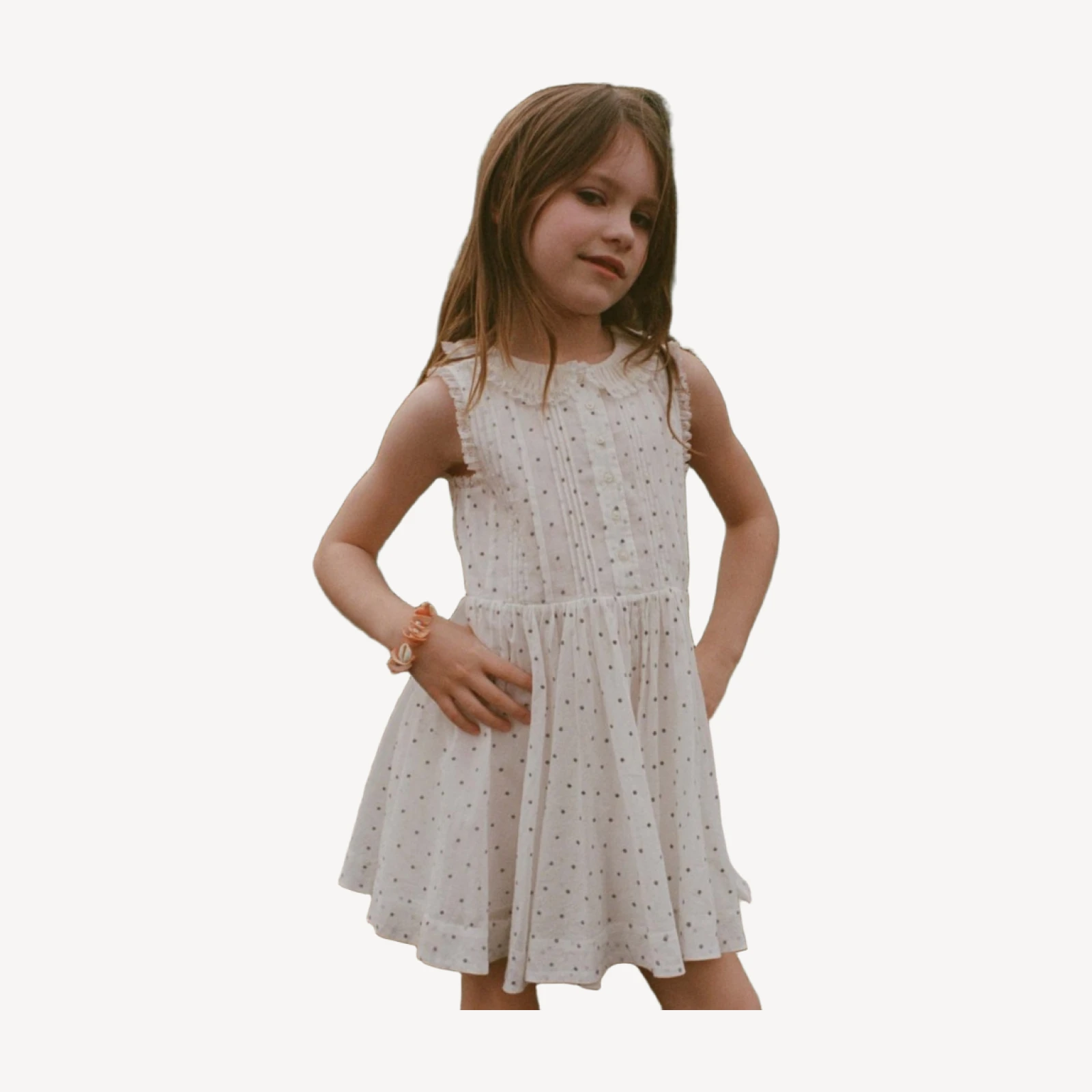 ELLY DRESS -- SALT FLOCK DOT
