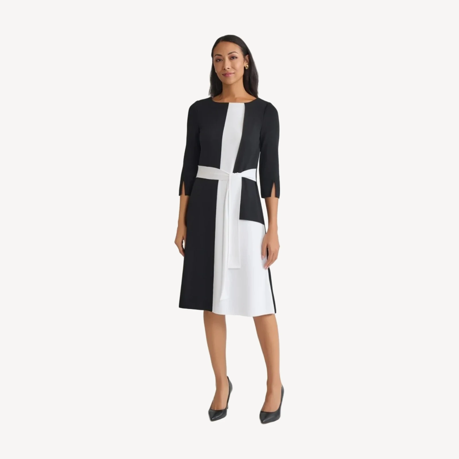 A-Line Colorblock Soft Knit Dress