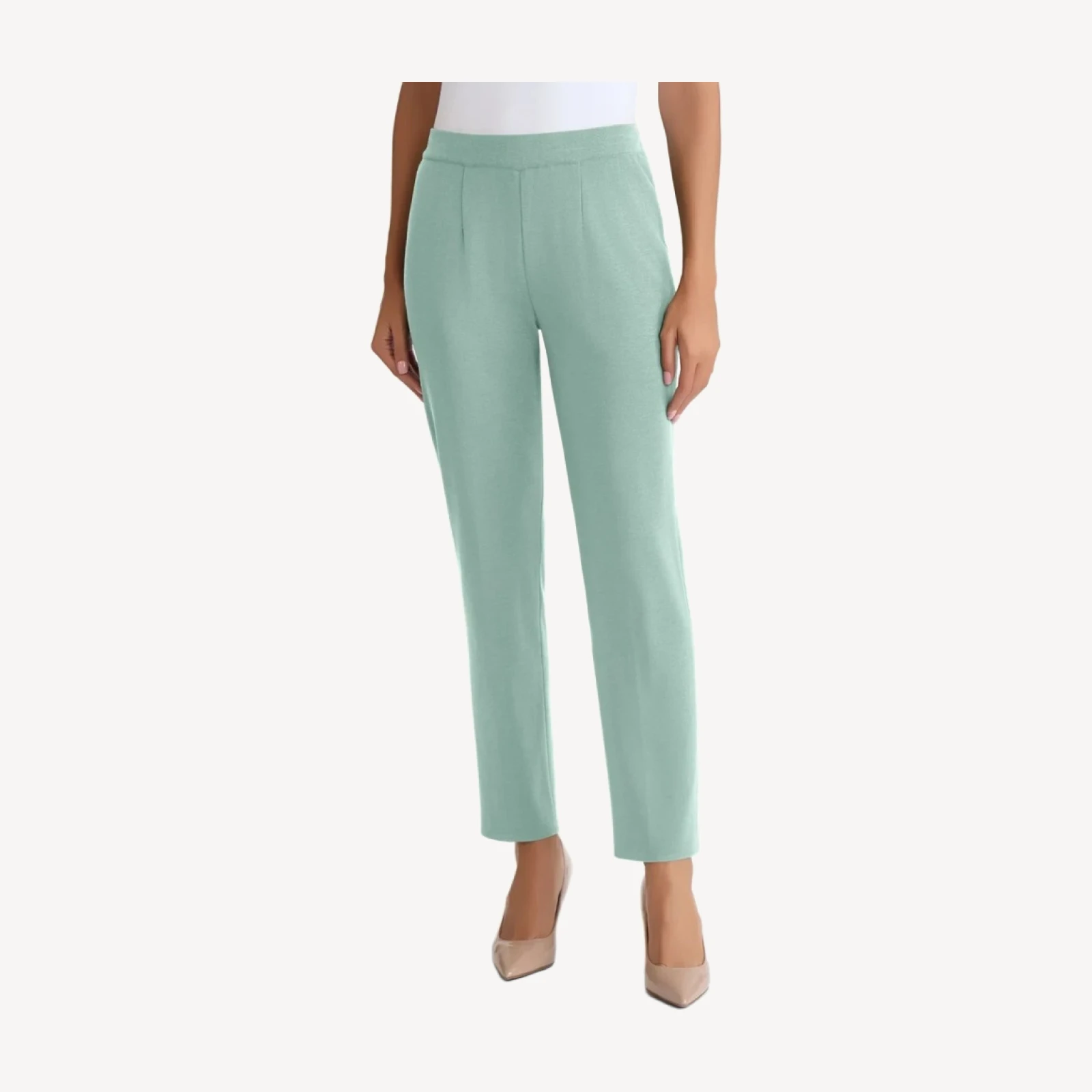 Nancy Slim Leg Mylana Knit Pant, Mystic Green