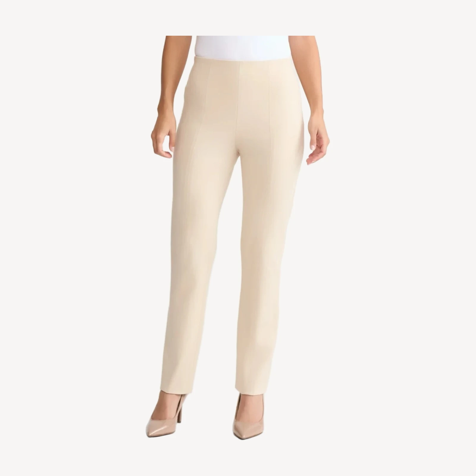 Nia Slim Leg LuxeStretch Ponte Pant, Biscotti